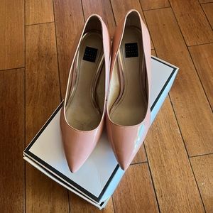 White House Black Market Patent pink pointy heels